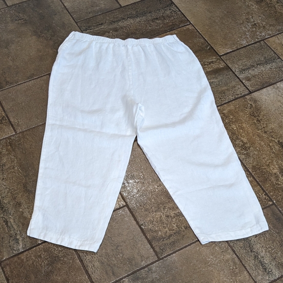 Cut Loose Laggenlook Linen Cropped Wide Leg Pants Size L White. - Picture 2 of 16